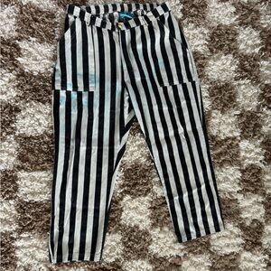 Black and White Stripe Work Pants